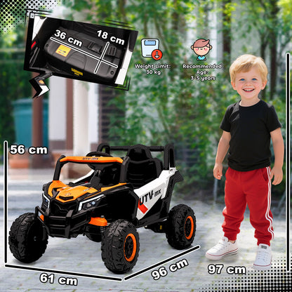 AIYAPLAY 12V Kids Ride On Car with Remote Control, Kids Electric Car with Suspension System, Music, for Ages 3-5 Years, Orange