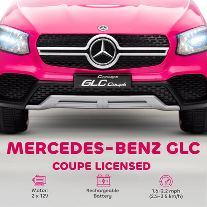 AIYAPLAY Mercedes-Benz GLC Licensed Kids Ride on Car with Remote Control, Soft Start, MP3, LED Headlights, Pink
