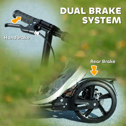 AIYAPLAY Kids Scooter with Four-Level Adjustable Handlebar, Dual Brake System, 200mm Wheels, ABEC-7 Bearings, Black