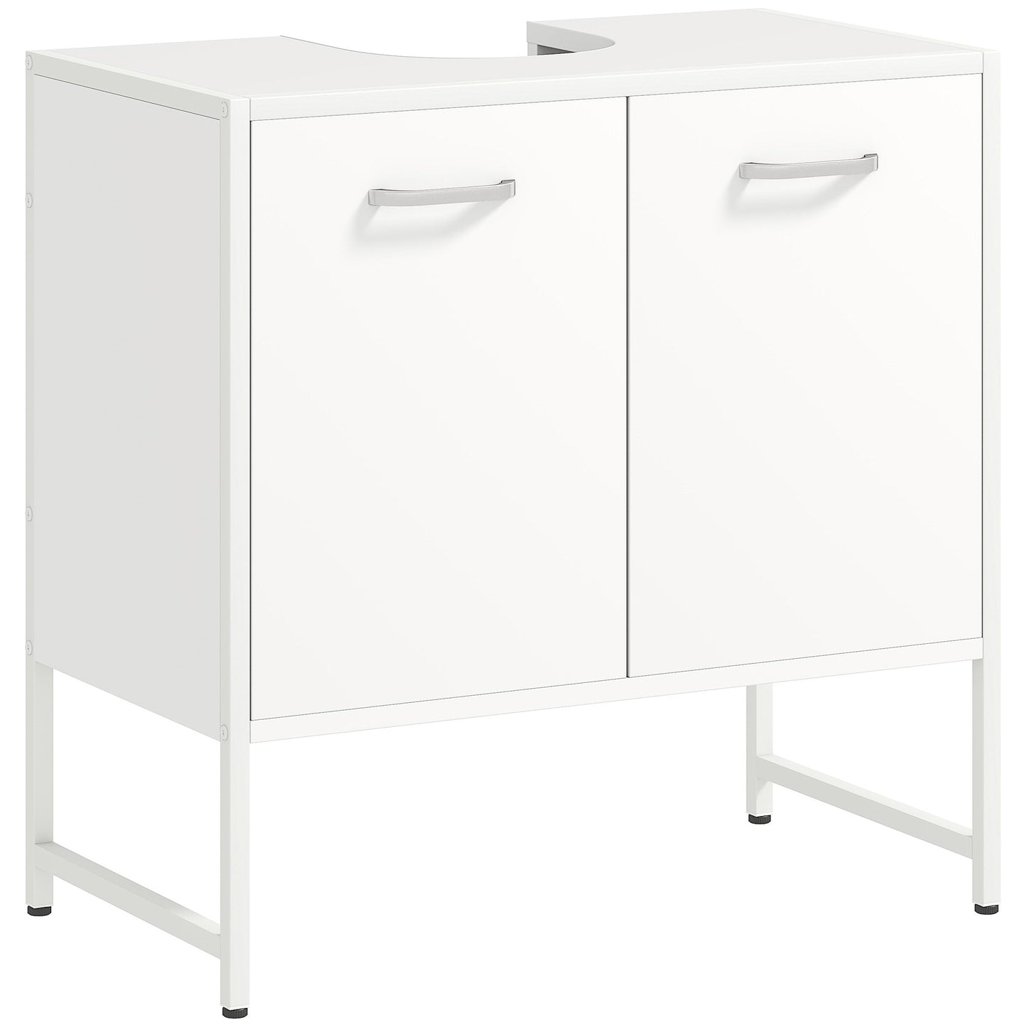 HOMCOM Bathroom Vanity Unit, Under Sink Storage Cabinet with Soft-Close Doors for Basin without or with Pedestal, White