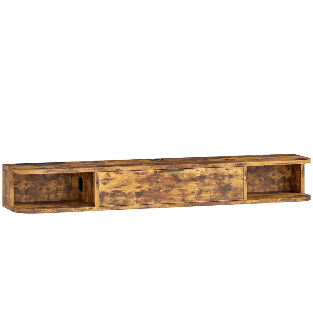 HOMCOM 120 cm Floating TV Unit for TVs up to 50 Inch - Rustic Brown