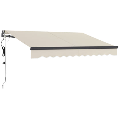 Outsunny 2.5 x 2m Electric Awning with Remote Controller, Aluminium Frame Retractable Awning, Beige