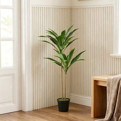 HOMCOM 90 cm Artificial Cordyline Tree in Moss Effect Pot, Realistic PEVA Faux Plant, Green