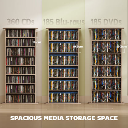 HOMCOM 360 CD Storage Unit - Natural Wood Finish