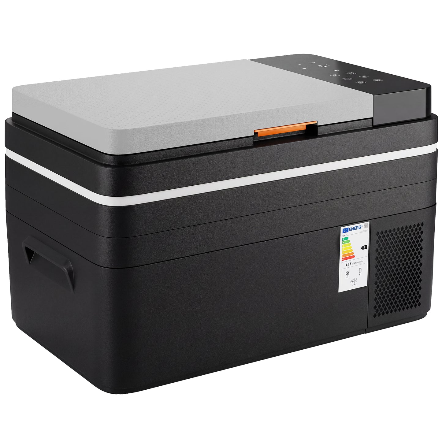 Outsunny 30L Compressor Car Fridge Freezer, Camping Refrigerator with App Control, 12/24V DC and 100-240V AC, Black