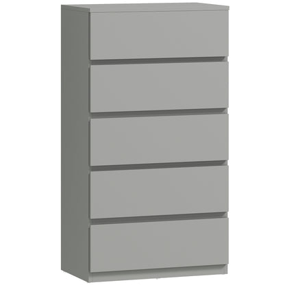 HOMCOM Chest of Drawers, 5-Drawer Storage Cabinets, Modern Dresser, Storage Drawer Unit for Bedroom