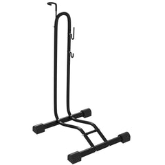 SPORTNOW Vertical and Horizontal Bike Rack Bicycle, Storage Stand with Adjustable Hooks, for 24