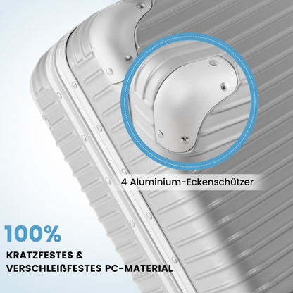 16 Inch Under-seat Carry On Luggage with Spinner Wheels and Laptop Compartment-Sliver