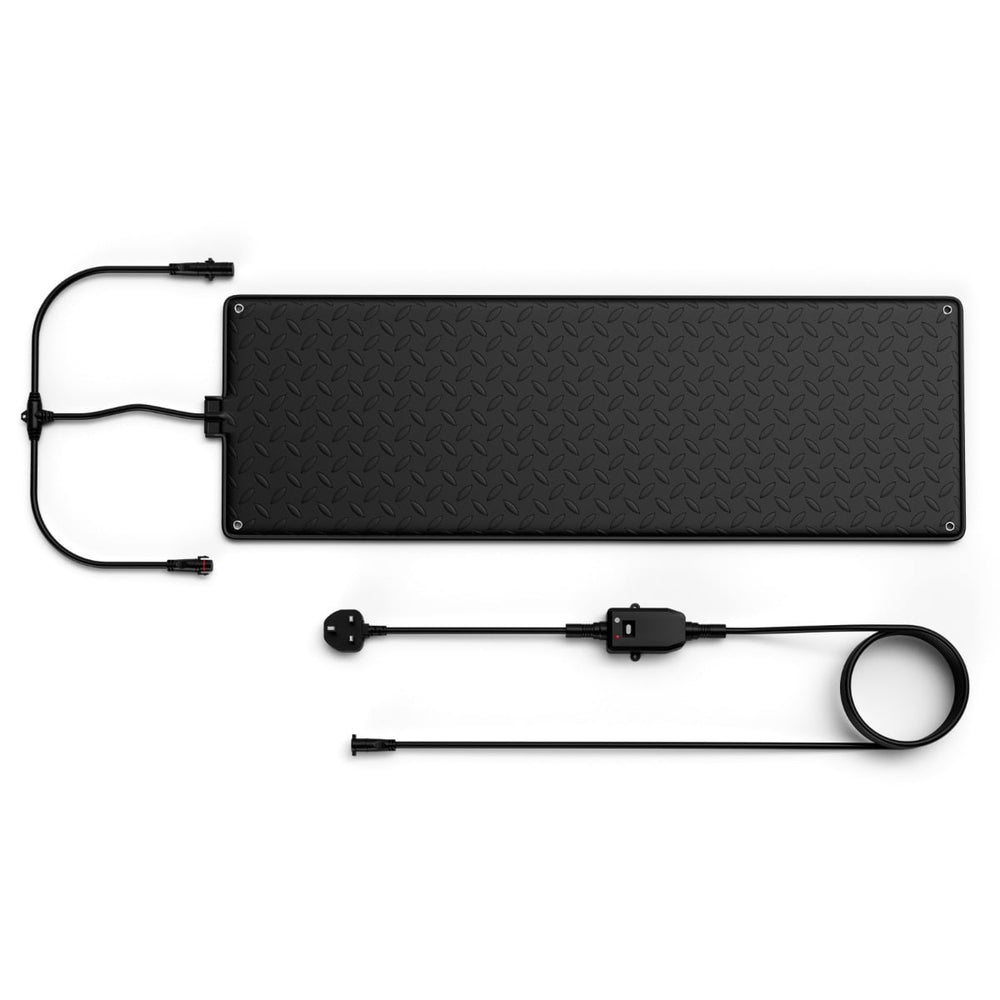 Heated Outdoor Mat with Non-Slip Rubber and Leak-Proof Plug-Black