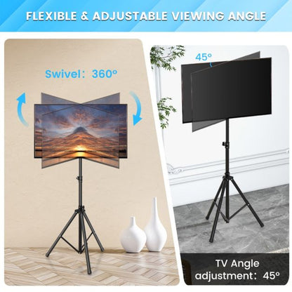 Height Adjustable TV Stand with 35 KG Weight Capacity and Non-slip Foot Pad
