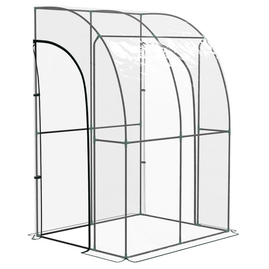 Outsunny 143cm x 118cm Walk-In Lean To Greenhouse, with Accessories