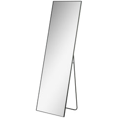 HOMCOM Full Length Dressing Mirror, Floor Standing or Wall Hanging, Aluminium Alloy Framed Full Body Mirror for Bedroom, Living Room, 50 x 161.5cm, Black