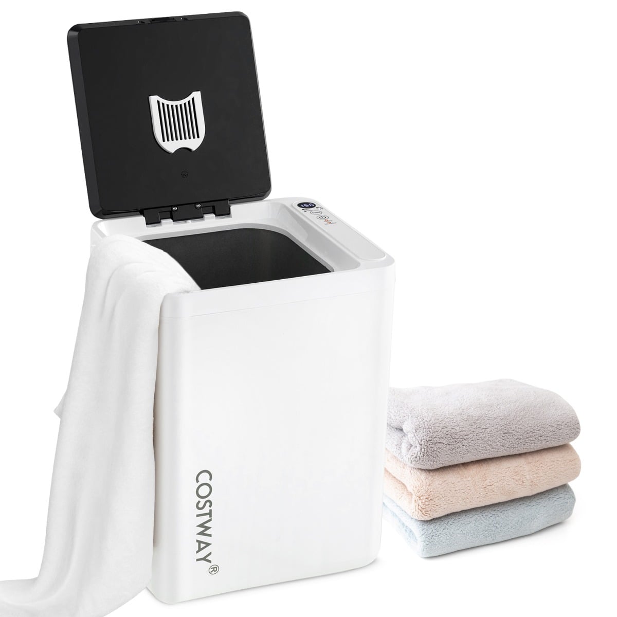 Home Towel Warmer with 0-90Min Timer and Overheat Protection-White
