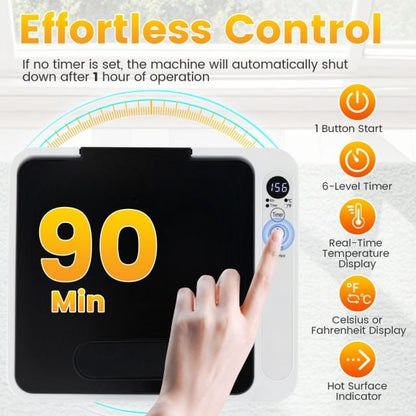 Home Towel Warmer with 0-90Min Timer and Overheat Protection-White