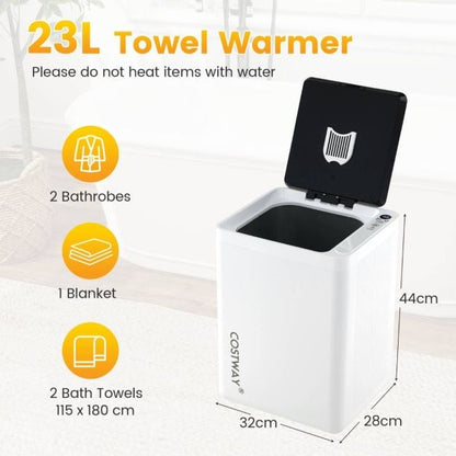Home Towel Warmer with 0-90Min Timer and Overheat Protection-White