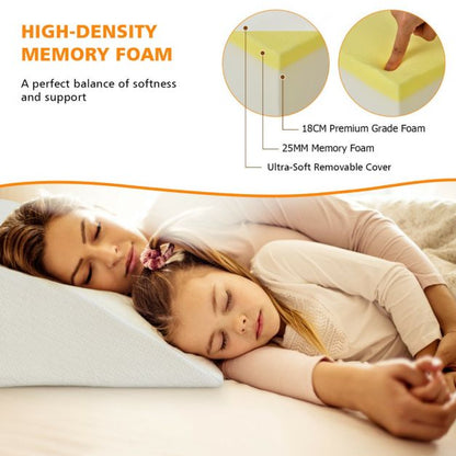 Leg Elevation Pillow with Washable Cover for Sleeping-White