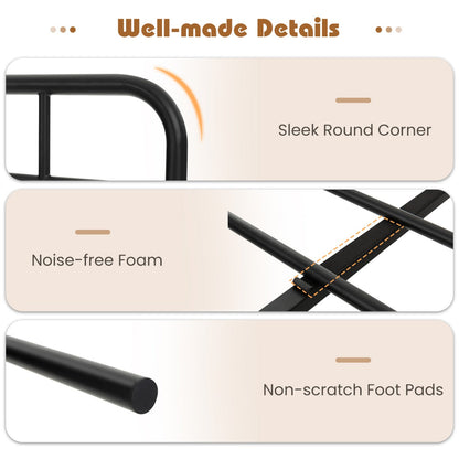 Single/Double/King Bed Frame with Industrial Headboard-Double Size