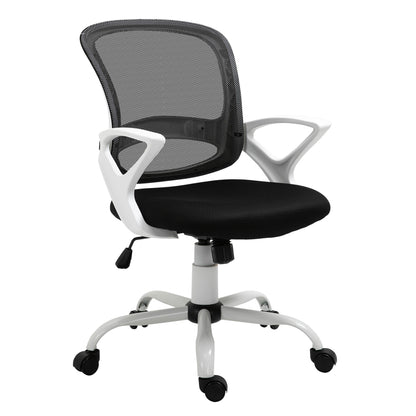 Vinsetto Office Chair Mesh Swivel Desk Chair with Lumbar Back Support Adjustable Height Armrests Black