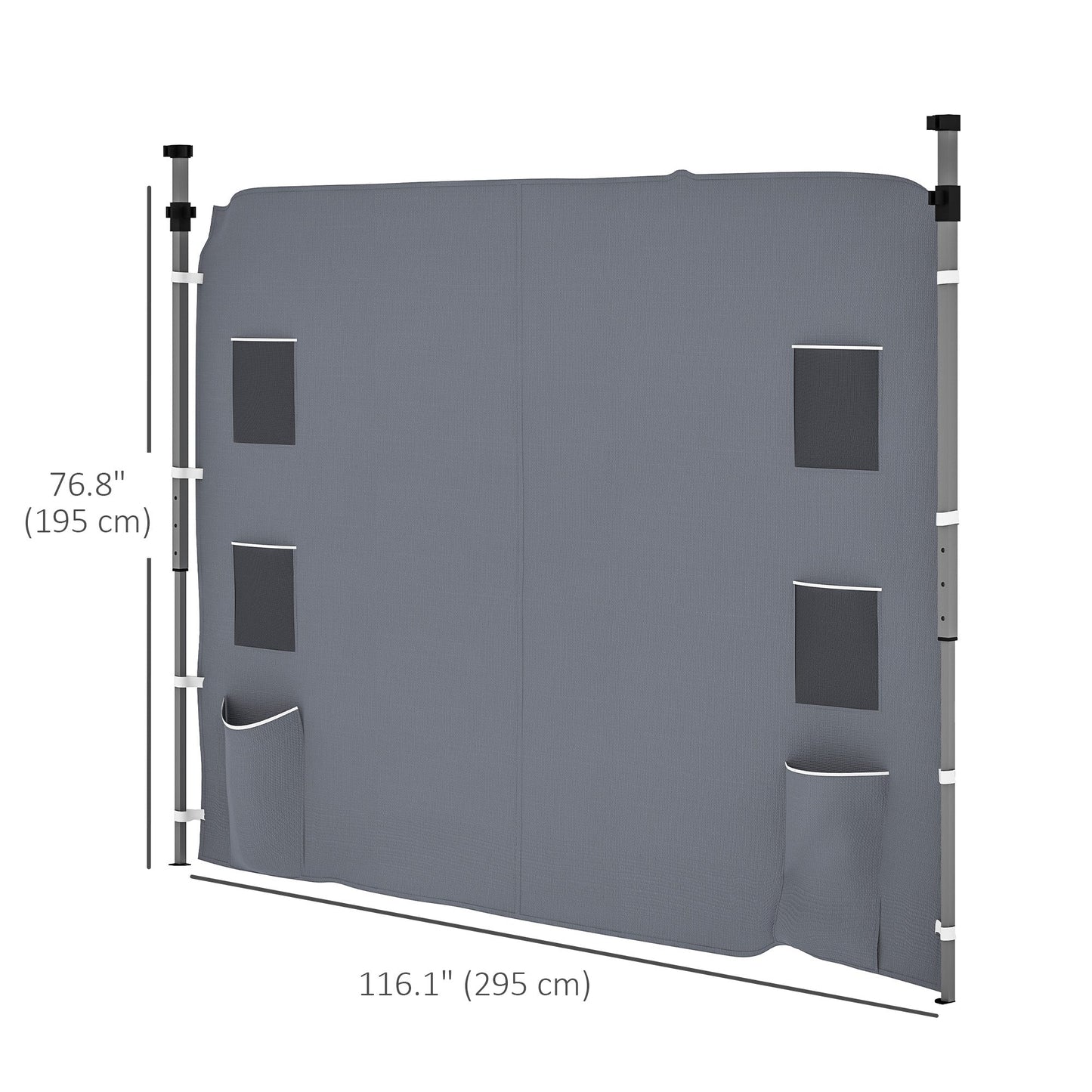 Outsunny 195 x 295cm Replacement Gazebo Sidewall - Grey
