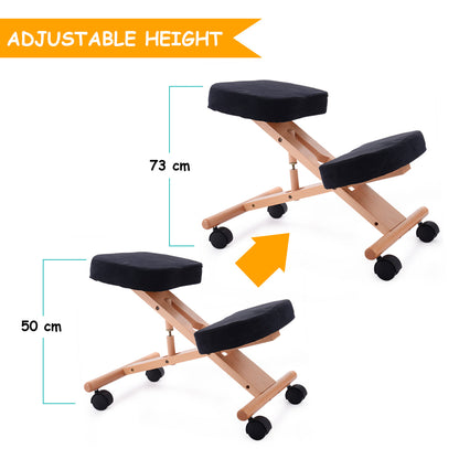 Adjustable Relieving Back and Neck Pain Knee Chair Stool with Thick Comfortable Cushion