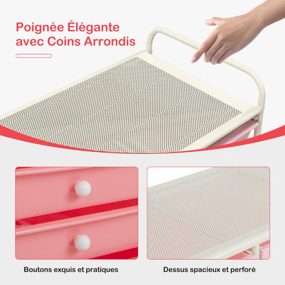 15-Drawer Utility Rolling Organizer Cart Multi-Use Storage-Pink