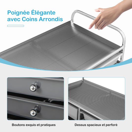 15-Drawer Utility Rolling Organizer Cart Multi-Use Storage-Black & Gray