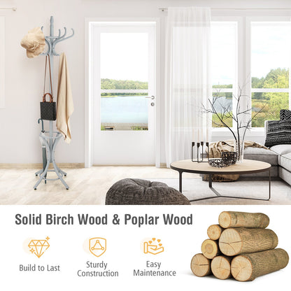 Free-standing Jacket Stand with Umbrella for Living Room-Gray