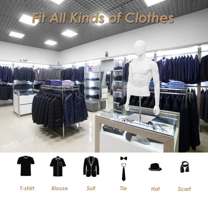 133 cm Male Mannequin Half Body Manikin with Metal Base