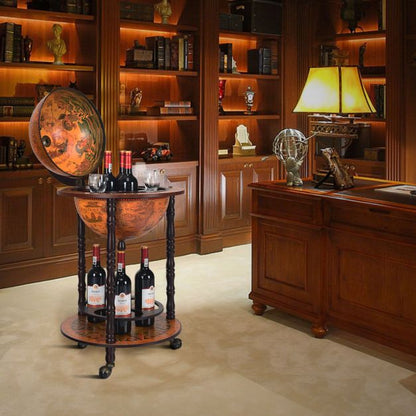 Italian Styled, Globe Drinks Cabinet with Wheels
