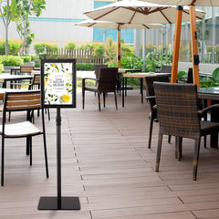 DIN A4 information stand, height-adjustable, removable poster stand, poster silver/black 33 x 24 cm-black