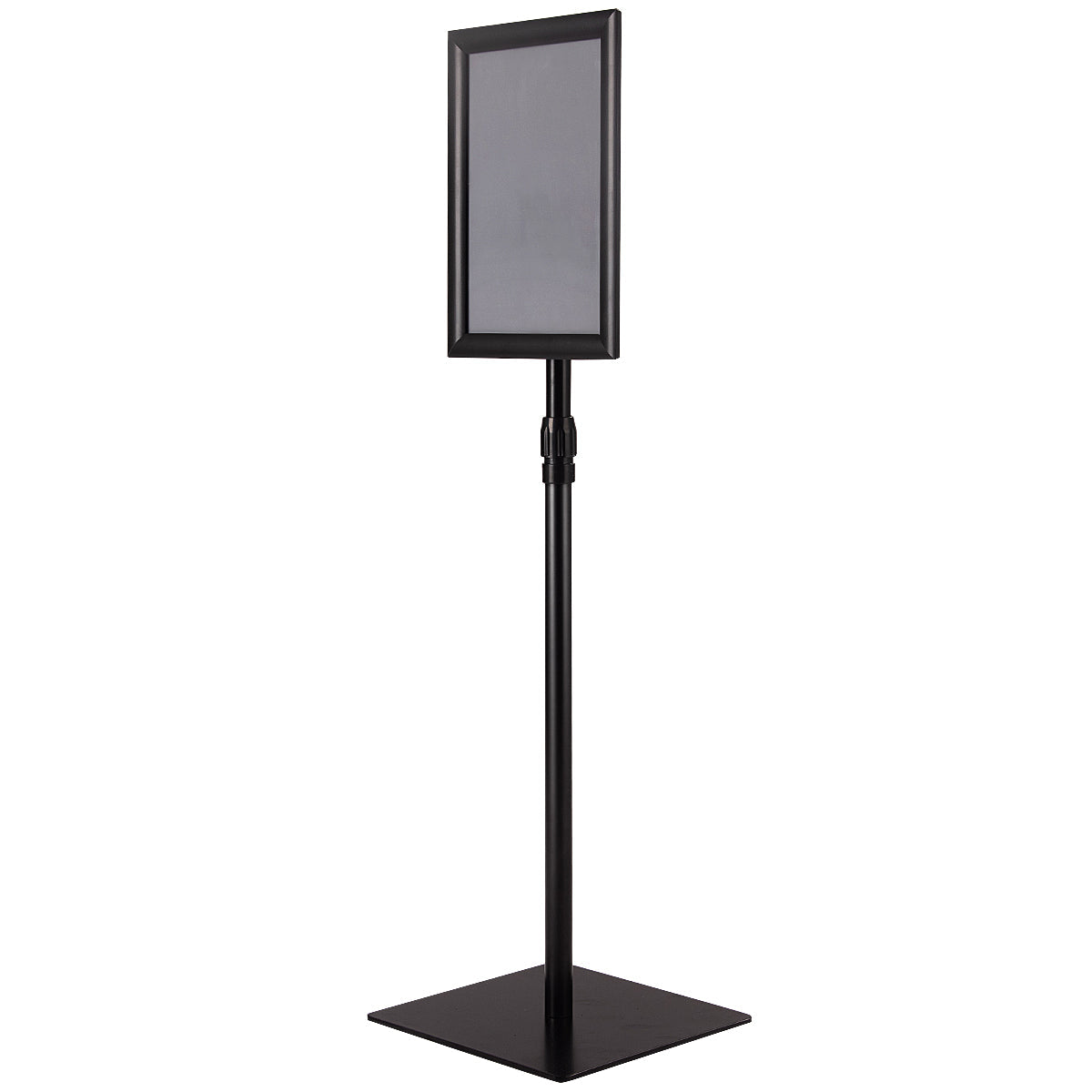 DIN A4 information stand, height-adjustable, removable poster stand, poster silver/black 33 x 24 cm-black