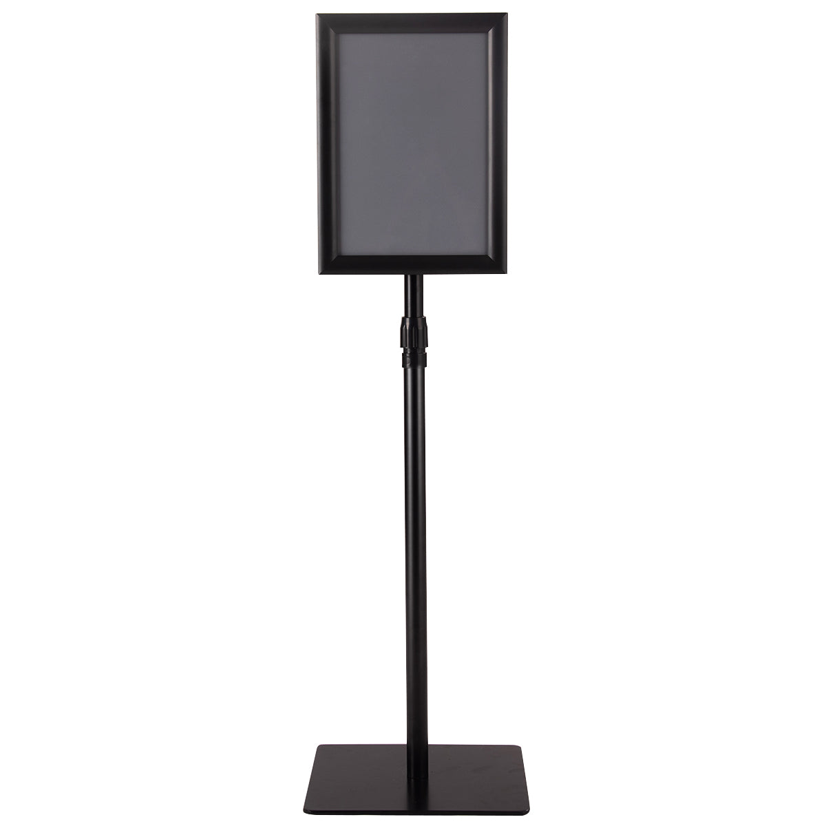 DIN A4 information stand, height-adjustable, removable poster stand, poster silver/black 33 x 24 cm-black
