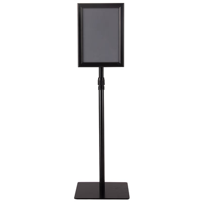 DIN A4 information stand, height-adjustable, removable poster stand, poster silver/black 33 x 24 cm-black