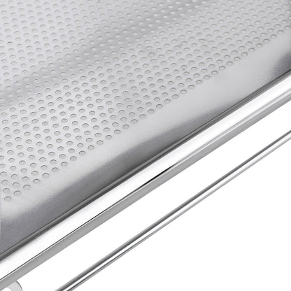 Wall Mounted Bathroom Shelves with Towel Holder-Silver