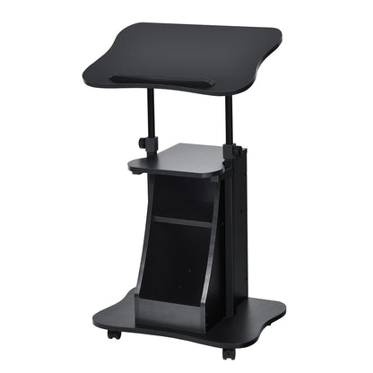 Sit-to-Stand Laptop Desk Cart Height Adjustable with Storage-Black