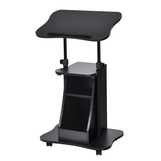 Sit-to-Stand Laptop Desk Cart Height Adjustable with Storage-Black