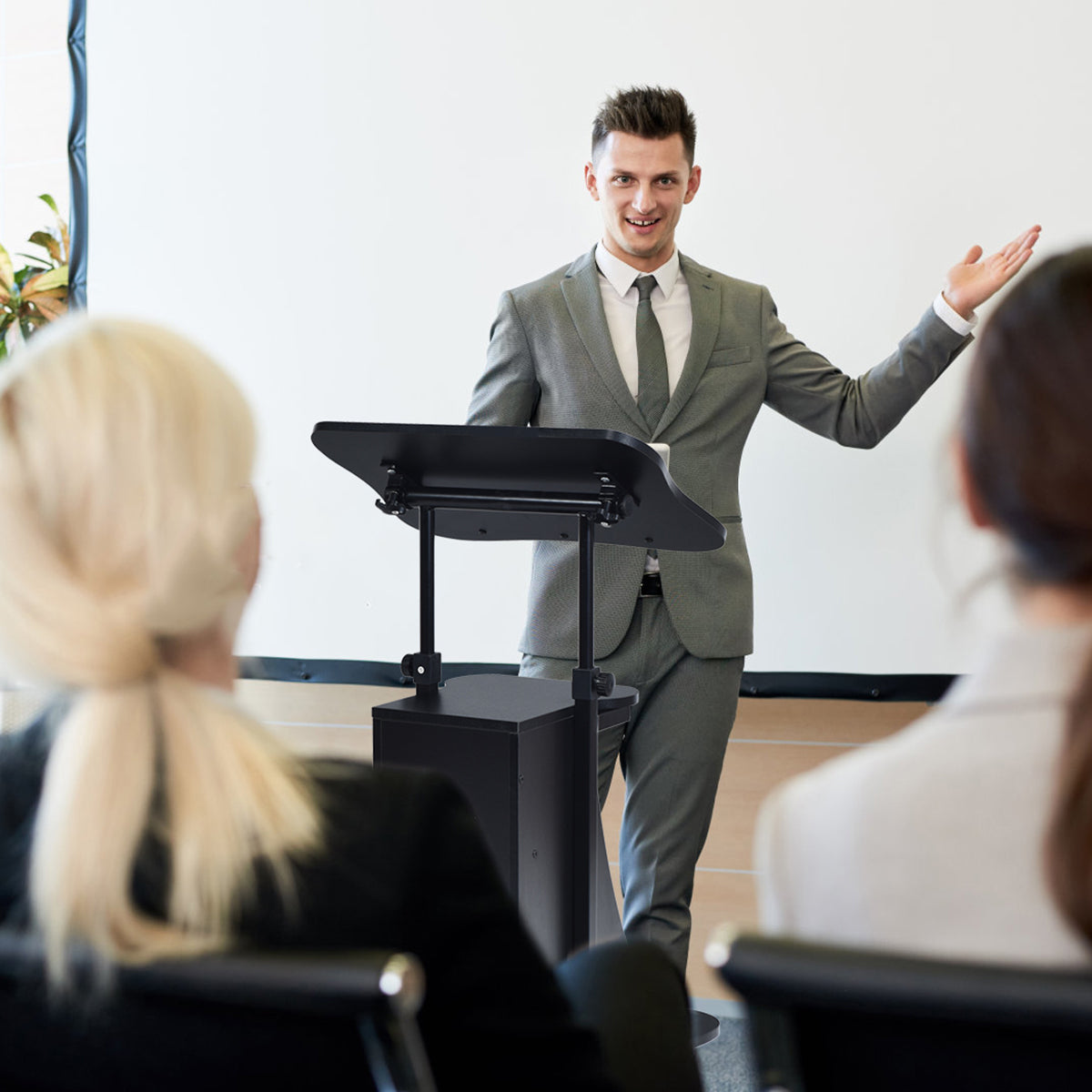 Sit-to-Stand Laptop Desk Cart Height Adjustable with Storage-Black