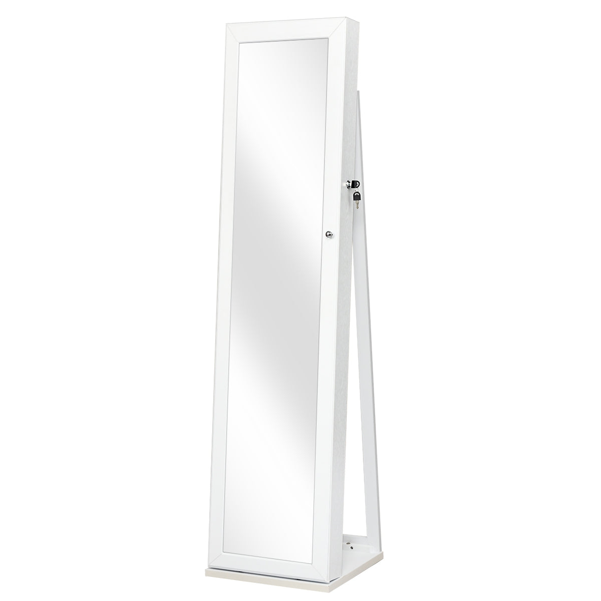 Free Standing Jewelry Armoire with Full Length Mirror for Bedroom