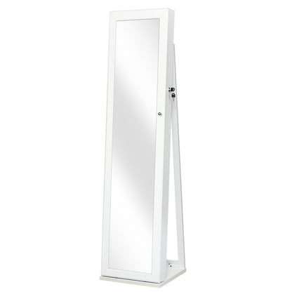 Free Standing Jewelry Armoire with Full Length Mirror for Bedroom