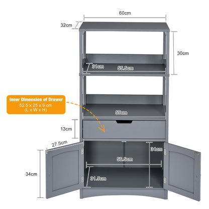 Multipurpose Storage Cabinet with Drawer for Bathroom-Grey