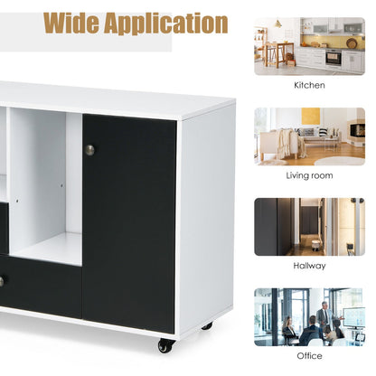 2-Drawer Rolling File Cabinet with Adjustable Inner Shelf for Home and Office