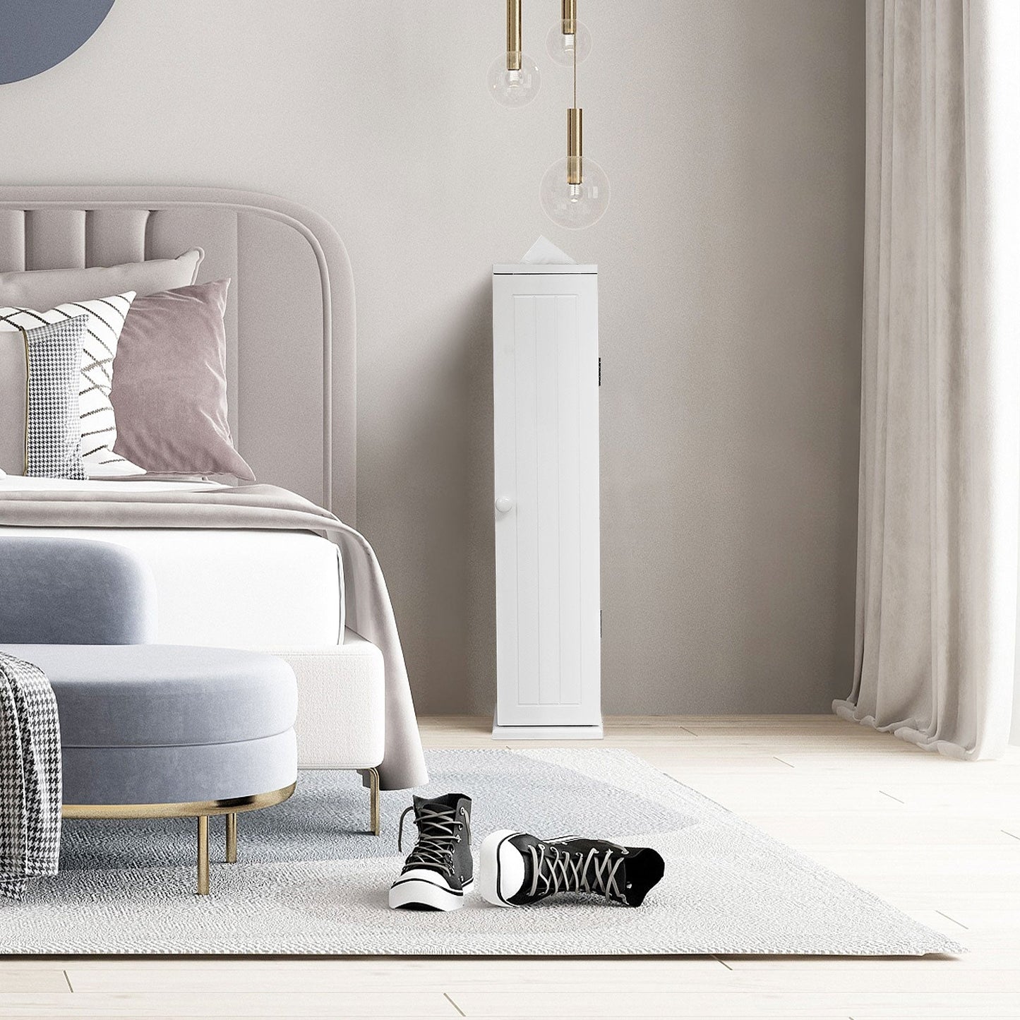 Bathroom Storage Cabinet with 3 Detachable Shelves for Bedroom/Living Room/Bathroom