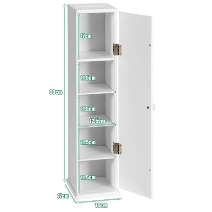 Bathroom Storage Cabinet with 3 Detachable Shelves for Bedroom/Living Room/Bathroom