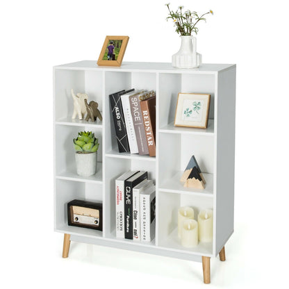 8-Cube Storage Organizer with 2 Anti-Tipping Mechanisms-White