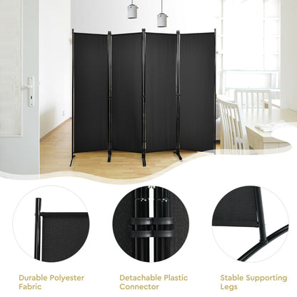4 Panel Wall Privacy Screen Protector for Home-Black