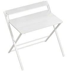 HOMCOM Compact Folding Desk for Small Spaces with Storage Shelf for Home Office, White