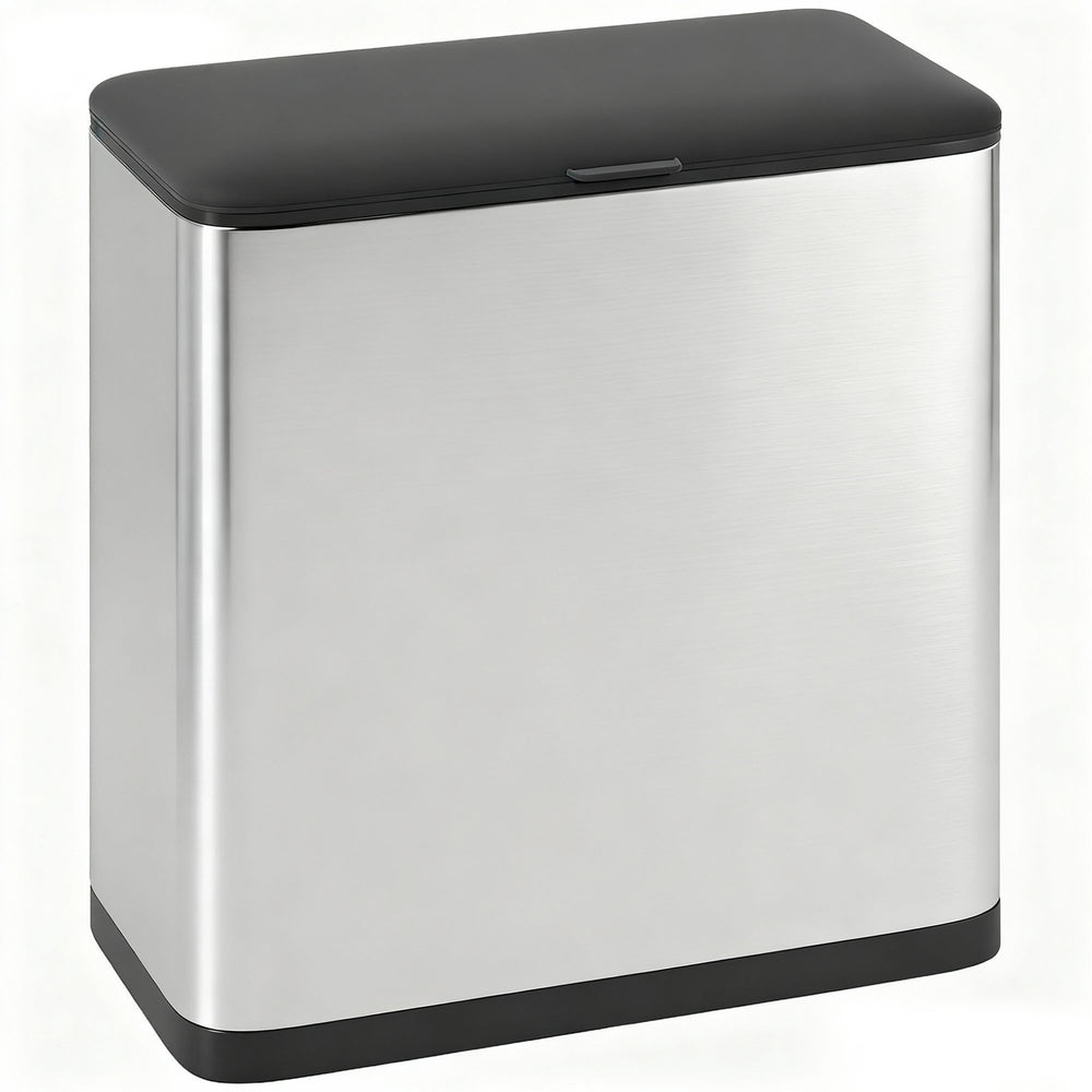 HOMCOM 8L Hanging Kitchen Bin, Rubbish bin with Lid and Removable Inner Bucket for Under Cabinet Door, Under Sink, Office