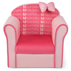 Upholstered Toddler Couch with Ultra Soft Velvet Cover and Spacious Backrest-Pink