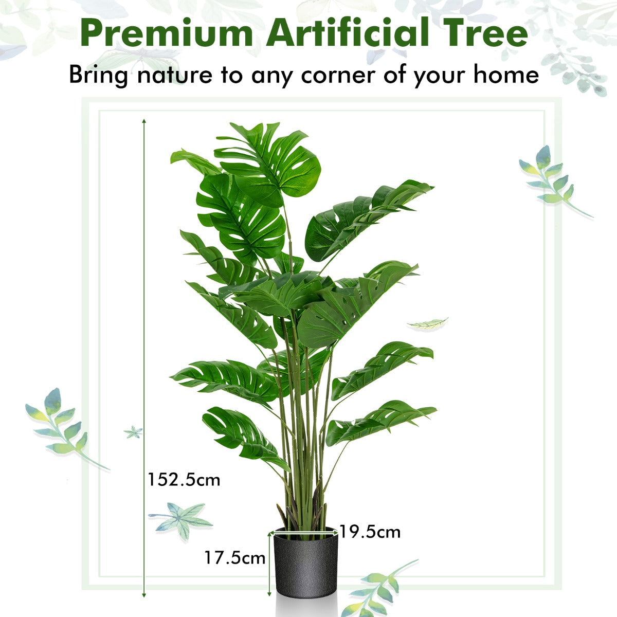 152cm Artificial Monstera Plants for Indoor Decoration-1.5M