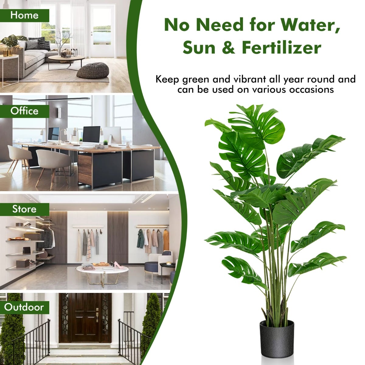 152cm Artificial Monstera Plants for Indoor Decoration-1.5M